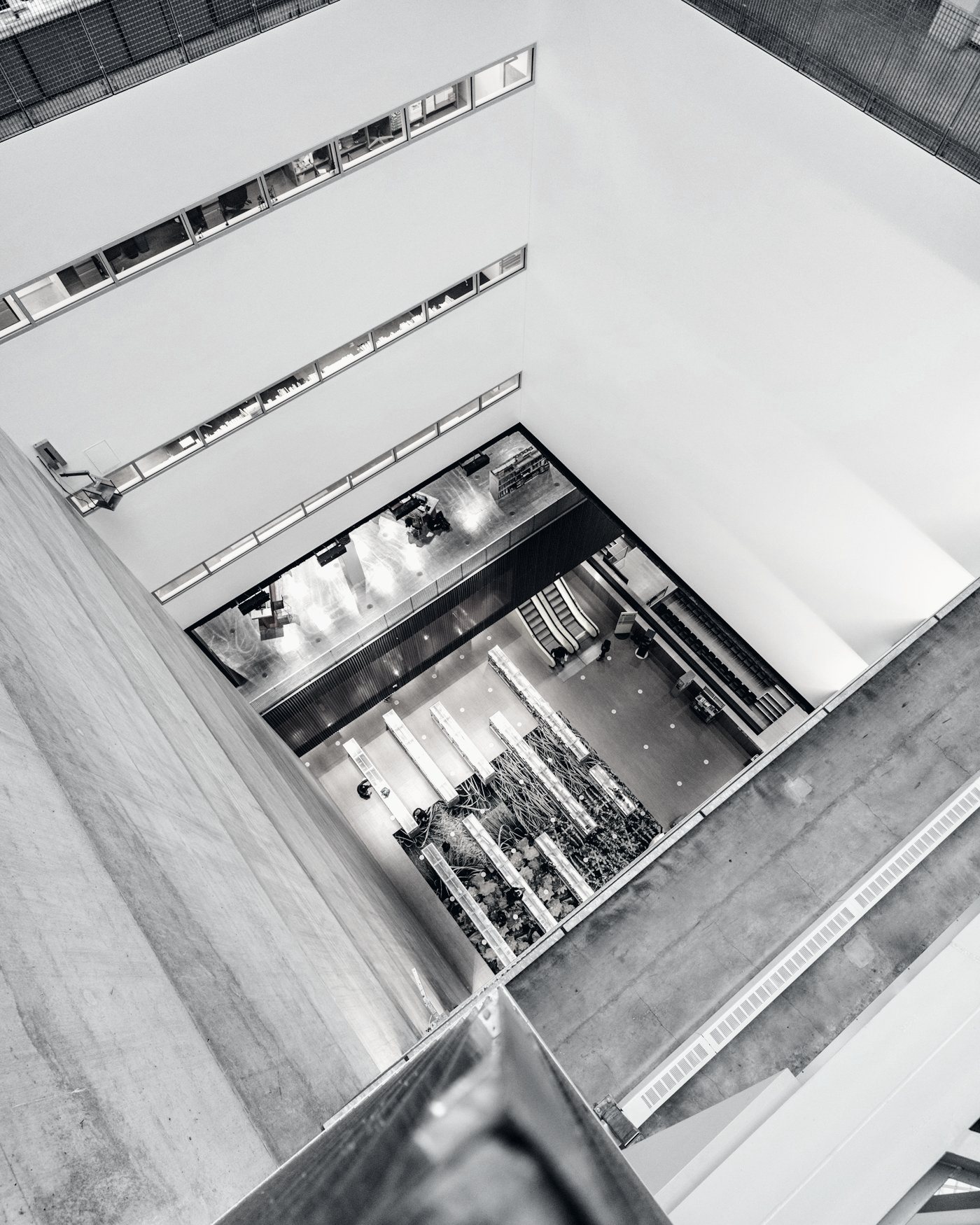 Central Library, Seattle : vue plongeante dans l'atrium